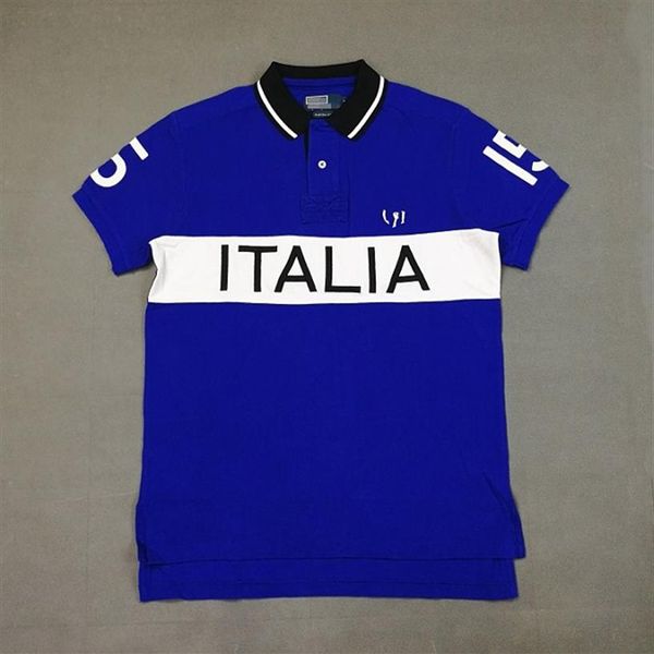 Дизайнерские поло по размеру итальянской высококачественной мужской футболки ITALIA из 100% чистого хлопка с короткими рукавами и вышивкой tech3376