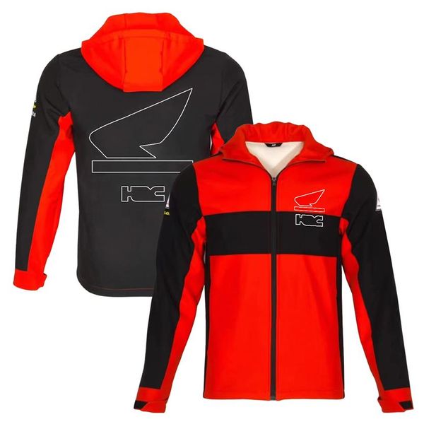 2022 Yeni Moto Racing Sweatshirt Zip-up Yaka Günlük Motosiklet Sweatshirt Özel Plus Boyut268D