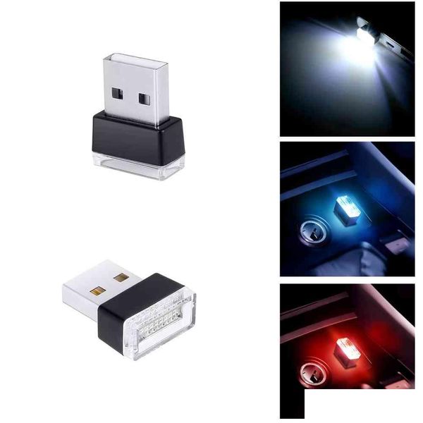 Luci decorative 100 pezzi Usb Led Atmosfera per auto Luce interna Spina Decor Lampada Illuminazione di emergenza Accessori per auto per PC portatile D Dhi5D