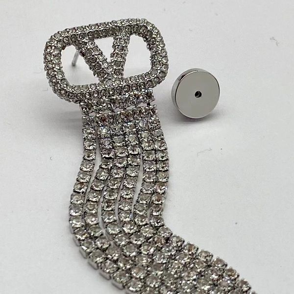 gioielli firmati orecchini con nappe in argento 925 con diamanti gioielli da donna in oro di lusso a doppia V a forma di regalo di nozze per gli sposi articolo di alta moda