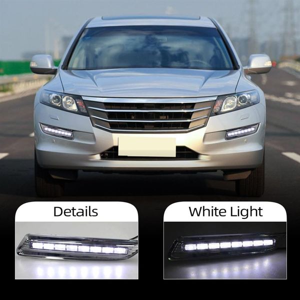 1 par drl 2011 2012 2013 luzes diurnas nevoeiro capa da lâmpada farol 12v luz do dia estilo do carro para honda crosstour2946