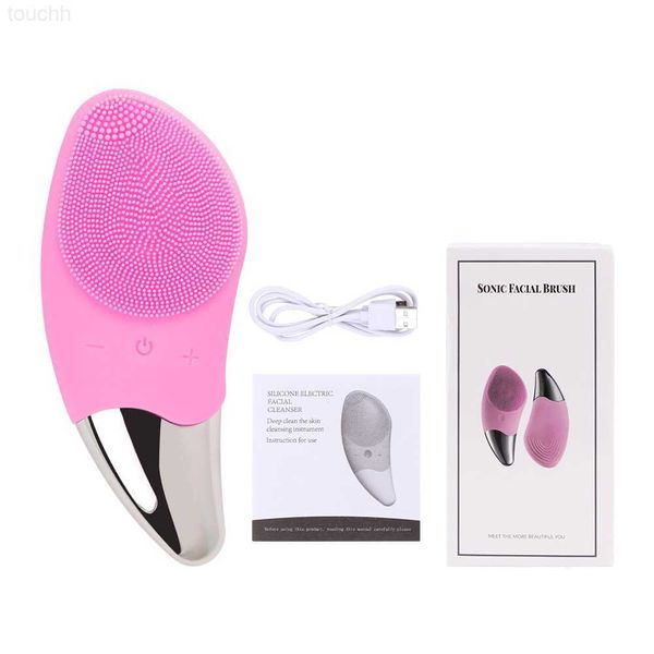 Scrubber elettrico per il viso Mini detergente elettrico per il viso Spazzola per la pulizia del viso in silicone Detergente elettrico per il viso Lavaggio profondo della pelle Spazzola per massaggio Cura della pelle L230920