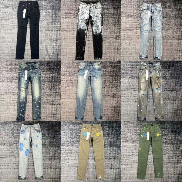 Jeans di marca viola Pantaloni denim Mens Designer Jeans Uomo Pantaloni neri Design di qualità di fascia alta Retro Streetwear Pantaloni sportivi Designer Jeans Jogger c1Sr #