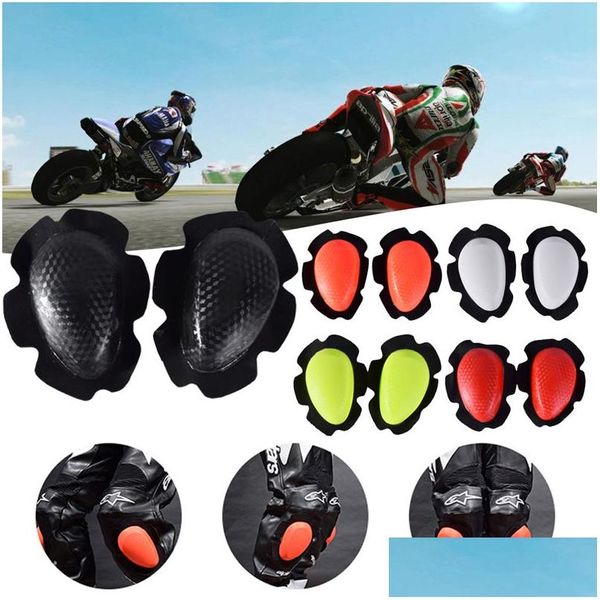 Armatura per motociclette Sport da corsa Ingranaggi protettivi Ginocchiere Ginocchiere Cursori Protezione Accessori motore Cellulari consegna drop Motorcycl Dhnq7