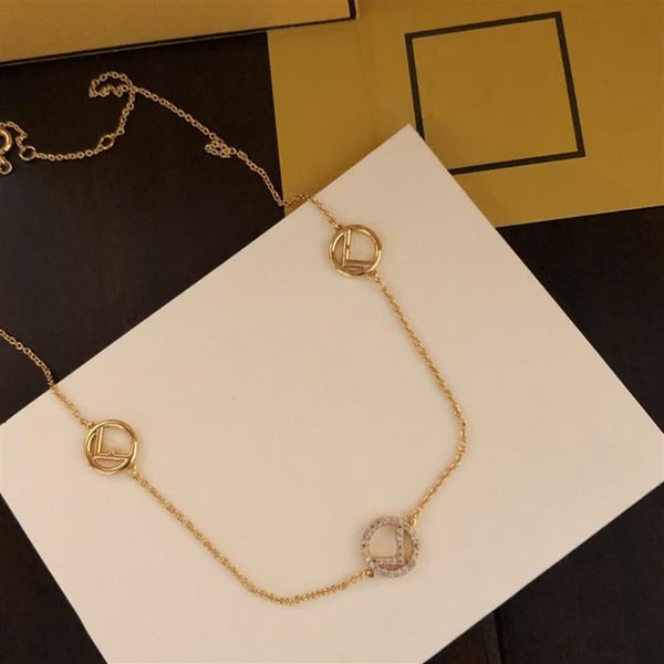 Tre lettere F collane con lettera collana a catena in oro 18k disegni per la festa nuziale delle donne delle signore tutta la marca Collar271F