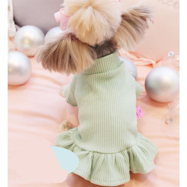 Süßes Hunde-Party-Hochzeitskleid, Katzen-Haustier-Rock, Pullover-Kleid für kleine Hunde, Mädchen, Sommer, Baumwoll-Basis-Shirt, Kleidung, Kostüm, LJ201130206c