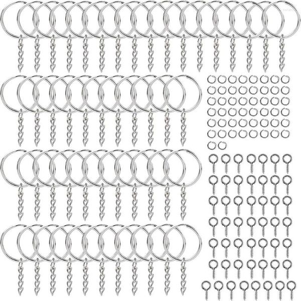 Schlüsselanhänger 300 Stück Schlüsselringrohlinge Geteilte Schlüsselringe mit Ketten Offene Sprungaugennadeln für Kunsthandwerk DIY Schmuckherstellung Harz