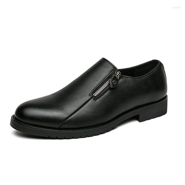 Sapatos sociais confortáveis para caminhada plana Oxford respirável casual masculino couro formal negócios masculino trabalho de escritório