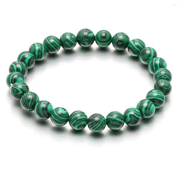 Strand 8mm Boho Rotondo Perline di pietra naturale Bracciale per donna Uomo Occhio di tigre Malachite Quarzo trasparente Gioielli Agata Bracciale elastico