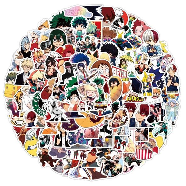 Водостойкая наклейка 50 100 шт. аниме-наклейки My Hero Academia японский мультфильм виниловые наклейки для ноутбука Pad скейтборд Boku No Hero2155