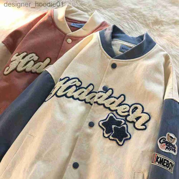 Damenjacken Herbst Winter Frauen Stickerei Baseball Uniform Jacke Jungen College-Stil Koreanische lose beiläufige Jacke Mantel L230916