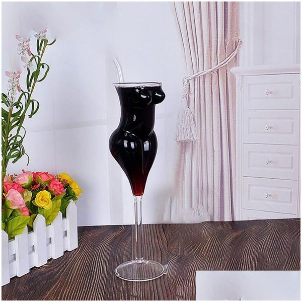 Weingläser, 1 Stück, Champagner-Cocktailglas, nackt, personalisierbar, Stielglas, handgefertigt, für Bar, Drop-Lieferung, Haus, Garten, Küche, Esszimmer, Trinkgeschirr, DHY6W