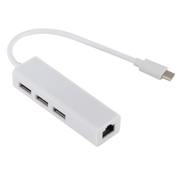 USB 3.1 HUB TYPE C к Ethernet Сетевой сетевой адаптер 100 Мбит/с RJ45 USB-C с 3-портовым разветвителем USB-концентратора для ноутбука MacBook Pro