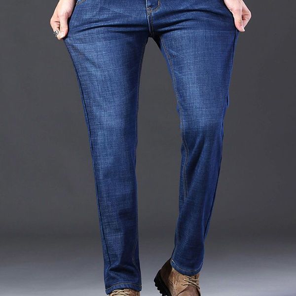 Herren Jeans Sommer Mode Dünne Stretch Männer Gerade Rohr Lose Casual Hosen Baustelle Arbeit A3397 230915