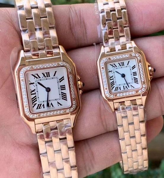 Moda Kadınlar İzler 22mm İthal Kuvars Hareketi Elmas Kakma Kadın Altın İzle 27mm Orijinal Kıta Analog Gündelik Bilek Batı Montre De Luxe 33 Renk