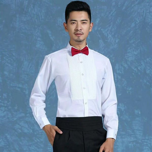Chemises de marié de haute qualité pour hommes, chemise blanche à manches longues, accessoires de marié, 01206I, entier et au détail