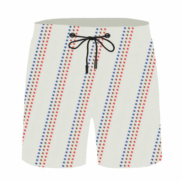 Costume da bagno con stampa bianca, pantaloni a vita bassa da uomo, design traspirante, pantaloncini da surf, spiaggia all'aperto, vacanze di alta qualità, viaggi di lusso 250B