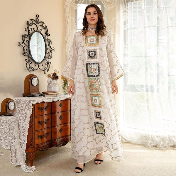 Ethnische Kleidung Ramadan Pailletten Abaya Eid Frau 2023 bestickter marokkanischer Kaftan Plus Size Türkei Abyas Kaftan Dubai Arabisches Kleid islamisch