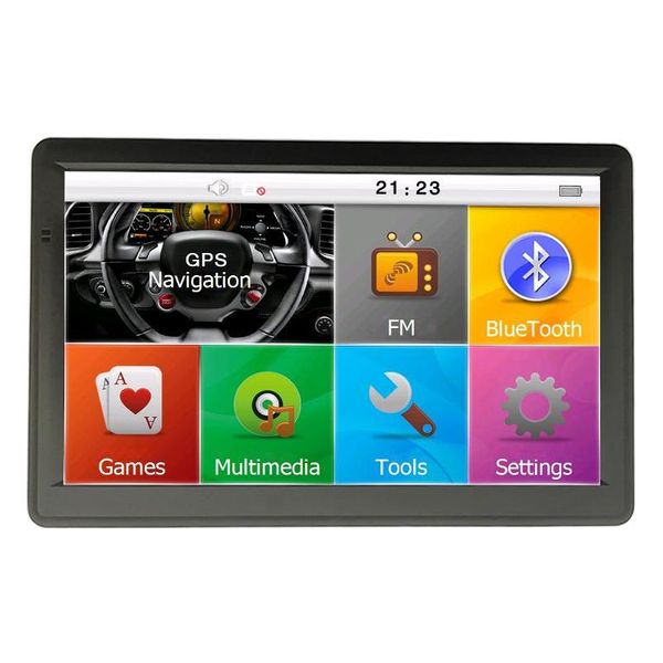 Araba GPS Aksesuarları HD 7 inç Navigator Bluetooth Kamyon Navigasyonu 800x480 MP4 FM Verici Avin 800MHz 8GB 256MB 3D Haritalar Güncelleme DHRGA