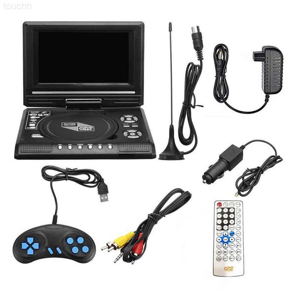 Lettore DVD VCD 7,8 pollici TV HD portatile Lettore DVD per auto da casa VCD CD MP3 Lettore DVD Schede USB RCA TV Portatil Cavo Gioco 16 9 Ruota schermo LCD L230916