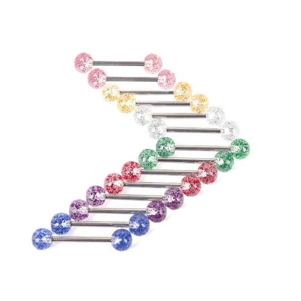 Anelli per lingua 30 Pz / lotto Moda Acciaio chirurgico 316L Capezzolo Donne Piercing Tounge Bar Bilanciere Penetranti Gioielli per il corpo Goccia Deli Dhgarden Dhe45