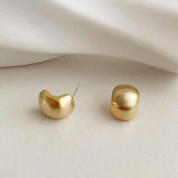 Orecchini a bottone 2023 perline opache metallo color oro argento per le donne regali di gioielli semplici freschi in stile giapponese coreano