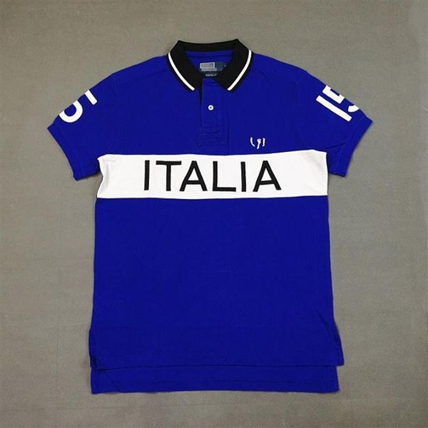 Дизайнерские поло по размеру итальянской высококачественной мужской футболки ITALIA из 100% чистого хлопка с короткими рукавами и вышивкой tech236Q