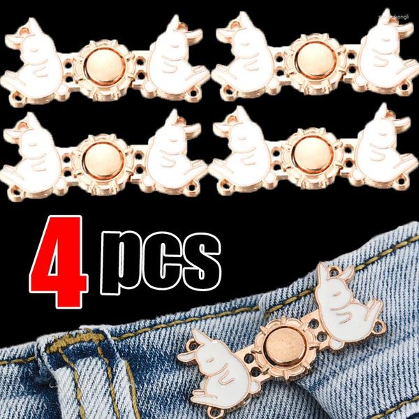 Kemerler 4pcs Çıkarılabilir Bel Düğmeleri Metal Yeniden Kullanılabilir Snap Darlatıcı Pantolonlar Kadınlar için Pin Pin Pinler Giysiler Aksesuarları