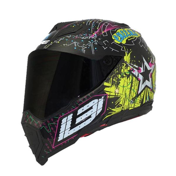 Casco moto integrale Dual Sport Off Road Dirt Bike ATV D O T certificato 252b