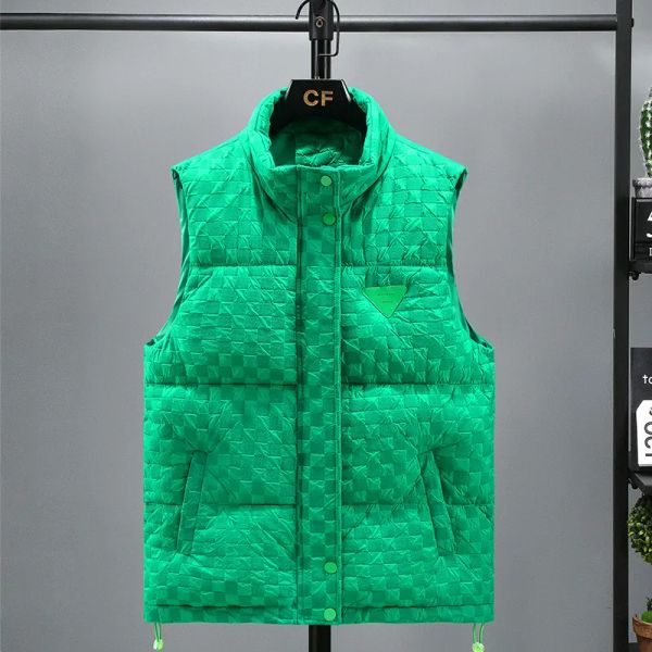 Venda quente designer dos homens colete inverno nova marca de negócios casual bolso quente colete dos homens outono roupas sem mangas casaco jaqueta colete verde