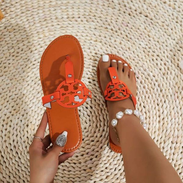Pantofole Scarpe da donna Sandali Estate Gladiatore in pelle con tacco basso Designer di lusso per scarpe da donna Taglia 36-43