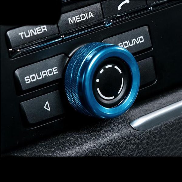 Estilo do carro adesivo chrome interior botões de ar condicionado do carro áudio círculo decorativo anéis capa guarnição para porsche macan cayenne pan278y