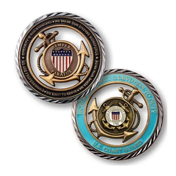 US-Küstenwache / Core Values Brass Challenge Coin.cx