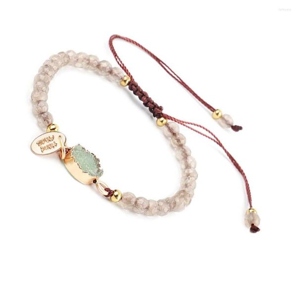 Charme pulseiras pedra natural mão-tecido requintado tecelagem correntes belas jóias artesanais para presentes de aniversário feminino