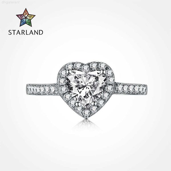 Anello in argento sterling S925 Anello con diamante pieno femminile Amore con diamante imitazione Proposta di moda Artigianato di nozze