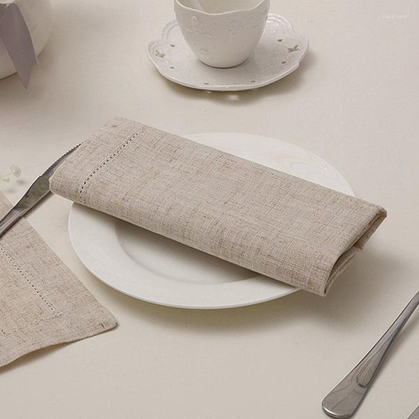 Masa peçete 1 adet doğal saf renkli keten kokteyl partisi düğün masa örtüsü basit modern kumaş batı placemat