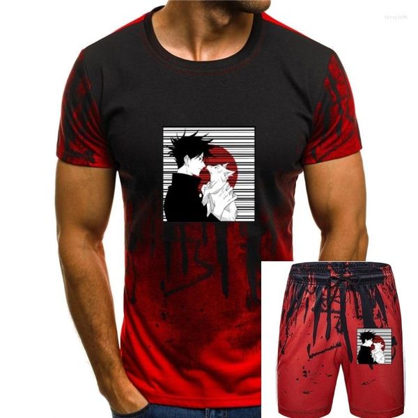 Erkeklerin izleri jujutsu kaisen megumi t gömlek erkekler kawaii üstleri karikatür tişört karate grafik tees moda tee unisex harajuku erkek