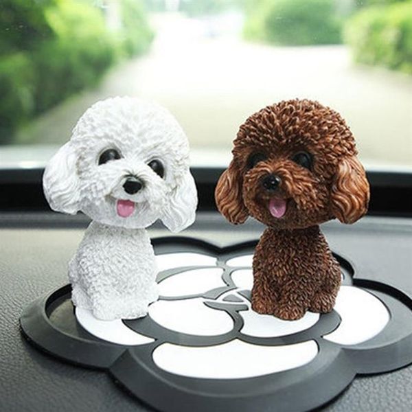 Decorações interiores balançando cão engraçado balançando cabeça bonito filhote de cachorro bonecas balanço painel do carro ornamentos casa decoração automática brinquedos251h