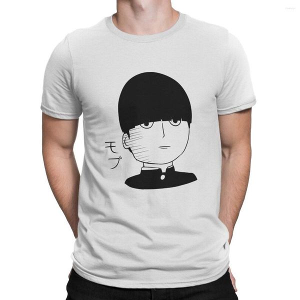 Camisetas masculinas Emo Man's TShirt Mob Psycho 100 Crewneck Tops Camisa Engraçada Presentes de Aniversário