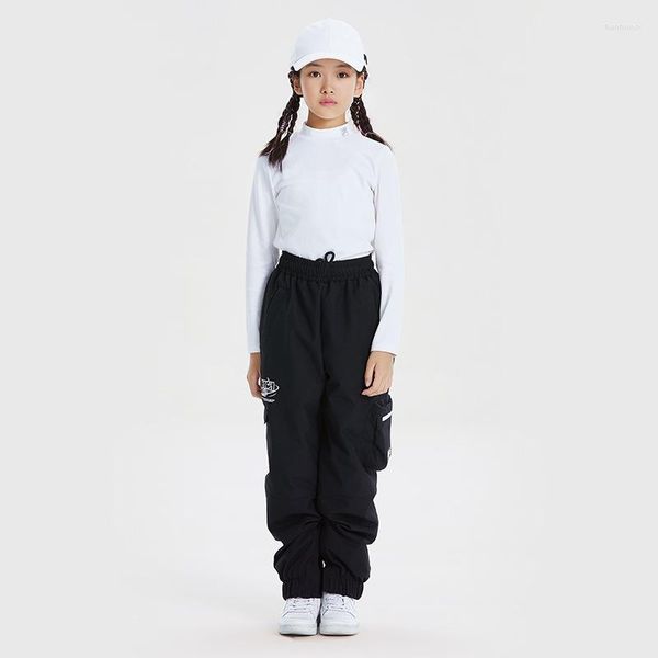 Pantaloni da sci stile invernale bambini ispessimento sci ragazze ragazzi pantaloni da neve snowboard termici antivento impermeabili