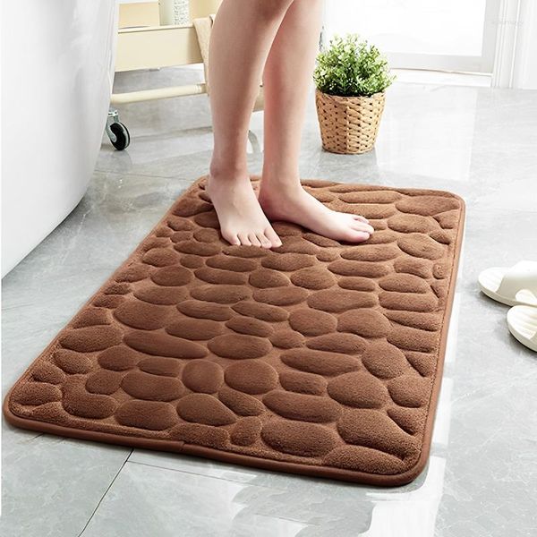 Tapetes de banho Ins Memory Foam Soft Mat 3D Cobblestone Padrão Não Slip Sala Absorvente Secagem Rápida Pé Pads Chuveiro Tapetes