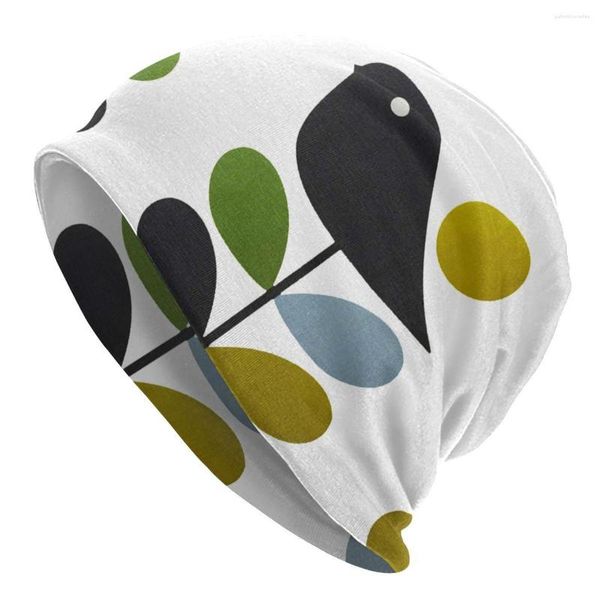 Berets Kiely Orla Stem Bird Beanies Caps para Homens Mulheres Unisex Ao Ar Livre Inverno Quente Chapéu de Malha Adulto Flores Geométricas Bonnet Chapéus