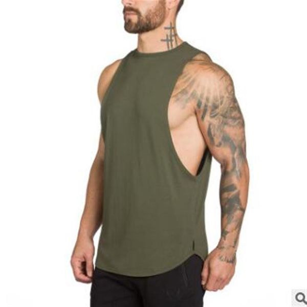 Erkek kolsuz t gömlek yaz pamuklu erkek tank üstleri spor salonu giyim vücut geliştirme fanilak altınlar fitness tanktops tees3125