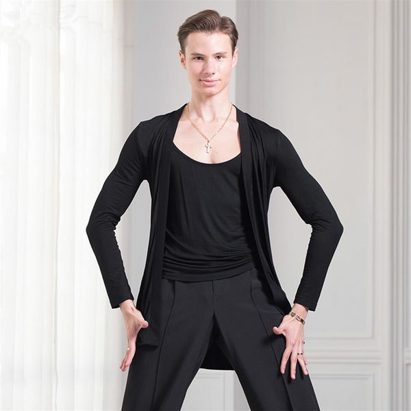 Nuovi Uomini Del Partito Sala Da Ballo Latino Tango Salsa Valzer Moderno Standard Concorrenza Pratica Camicia Da Ballo Top giacca cardigan da uomo 3Co172o