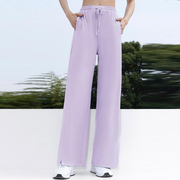 Pantaloni attivi da donna Casual estivi a vita alta gamba larga Yoga Quick Dry Cargo Jeans larghi Pantaloni da donna Pantaloni da ballo