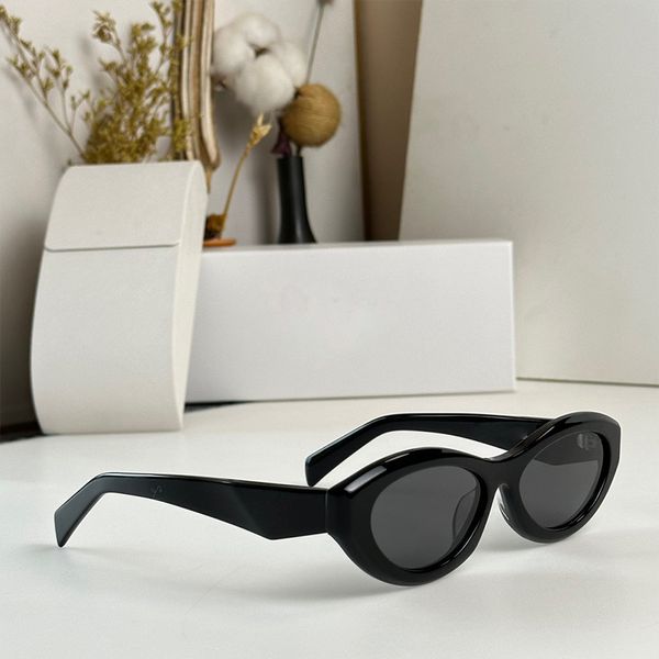 Новые летние дизайнерские солнцезащитные очки SPR26z, высококачественные персонализированные очаровательные мужские и женские солнцезащитные очки люксового бренда в черной оправе «кошачьи глаза»