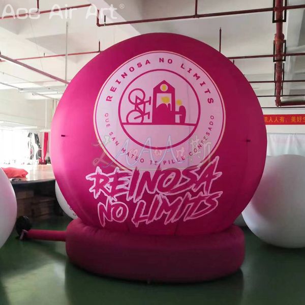 Modelo inflável do balão da propaganda da bola do logotipo de 3m H com obras de arte para a promoção ou a decoração/evento