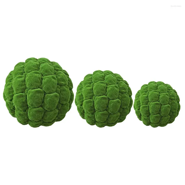 Decorazioni da giardino 3 pezzi Sfere decorative Palline di verde natalizio Ciotola di vetro Decorazione muschio Fioriere Piante Erba