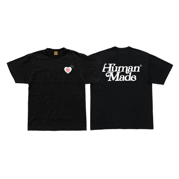 Marca da moda japonesa Humano Made Mens Designer T camisetas soltas Camiseta de manga curta com enxofre Urso de algodão Pato pato fofo animal impressão de letra de animal C4