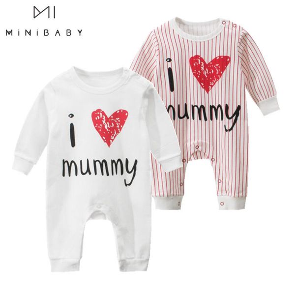 Strampler Ausverkauf Marke Babykleidung Unisex Born Girl Strampler Junge Strampler Homewear Baumwolloverall I Love Mummy Pamajas 230915